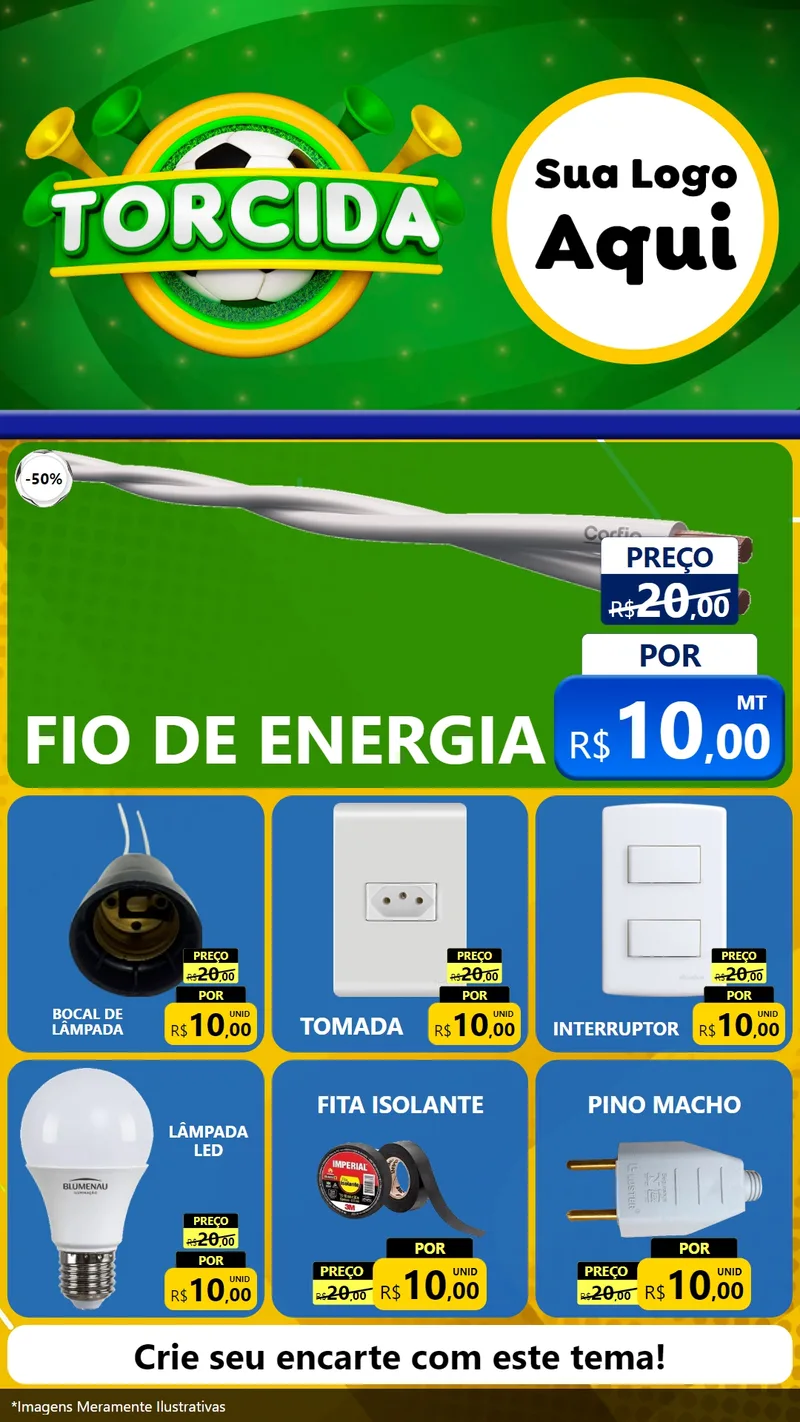 Modelo de Rede Social para Stories com o tema Torcida para Materiais Elétricos