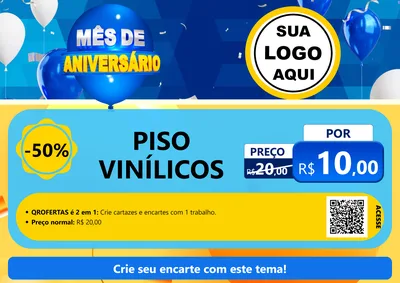 Modelo de Cartaz para Cartaz A4 Horizontal com o tema Mês de Aniversário para Material para Construção