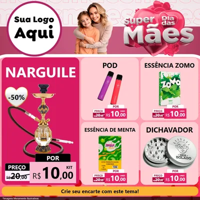Modelo de Rede Social para Feed Facebook com o tema Super Dia Das Mães para Tabacaria