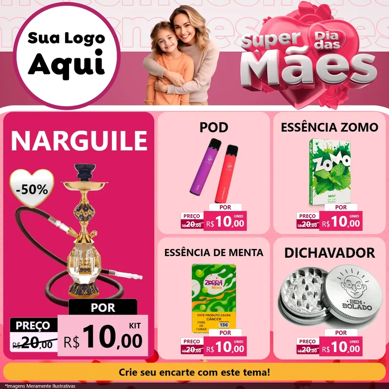Modelo de Rede Social para Feed Facebook com o tema Super Dia Das Mães para Tabacaria