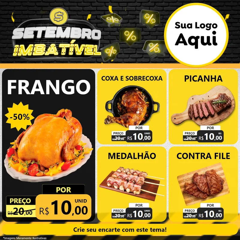 Modelo de Rede Social para Feed Facebook com o tema Setembro Imbatível para Assados
