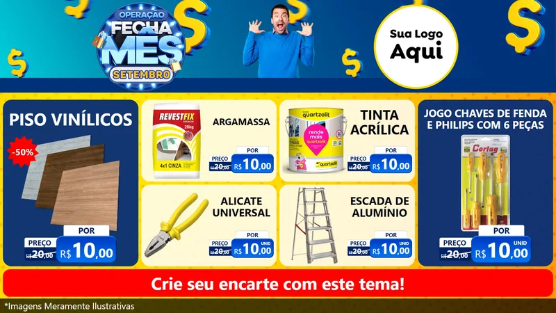 Modelo de TV para TV Horizontal com o tema Operação Fecha Mês Setembro para Material para Construção