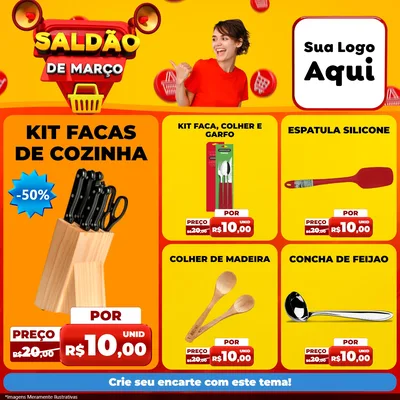 Modelo de Rede Social para Feed Facebook com o tema Saldão de Março para Utilidades Domésticas