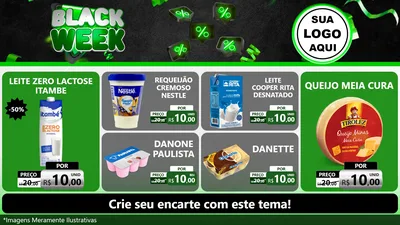 Modelo de TV para TV Horizontal com o tema Black Week para Frios e Laticínios