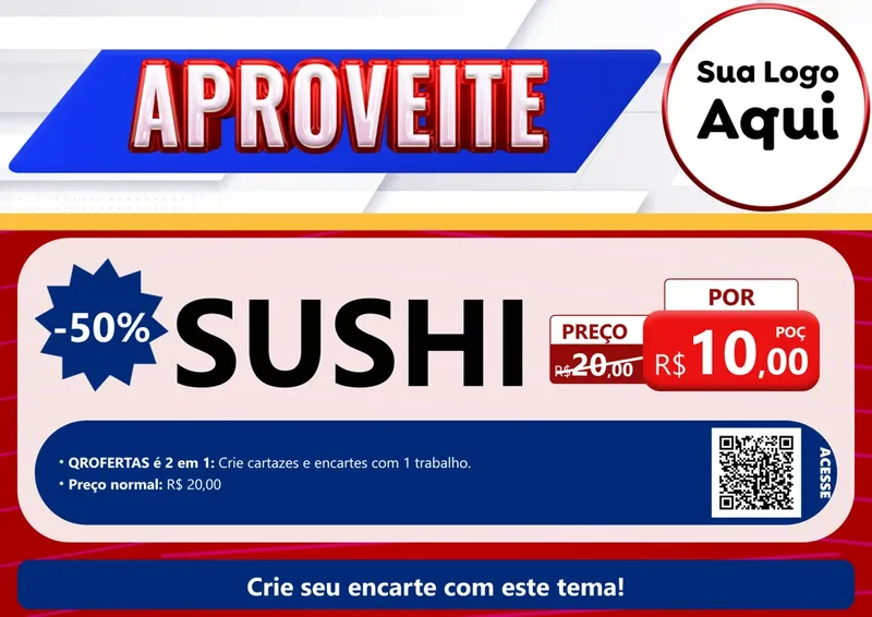 Modelo de Cartaz para Cartaz A4 Horizontal com o tema Aproveite para Comida japonesa