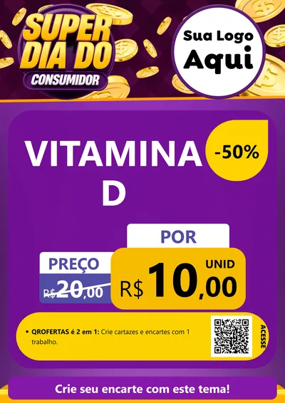 Modelo de Cartaz para Cartaz A4 Vertical com o tema Super Dia do Consumidor para Farmácia
