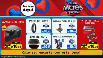Modelo de TV para TV Horizontal com o tema Dia Das Mães Imperdível para Moto peças