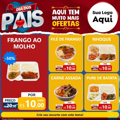 Modelo de Rede Social para Feed Facebook com o tema Dia dos Pais para Restaurante