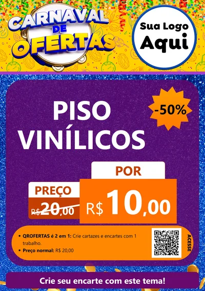 Modelo de Cartaz para Cartaz A4 Vertical com o tema Carnaval de Ofertas para Material para Construção