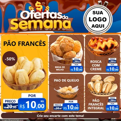 Modelo de Rede Social para Feed Facebook com o tema Ofertas da Semana - Páscoa para Padaria