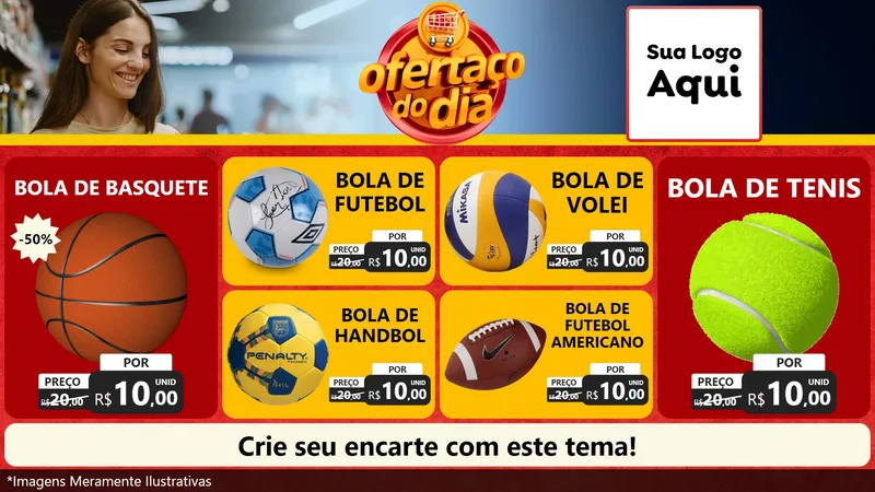 Modelo de TV para TV Horizontal com o tema Ofertaço Do Dia para Artigos Esportivos