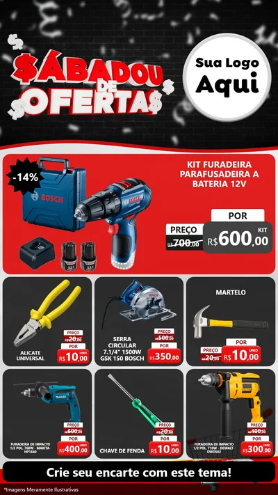 Modelo de Rede Social para Stories com o tema Sabadou de Ofertas para Maquinas e Ferramentas