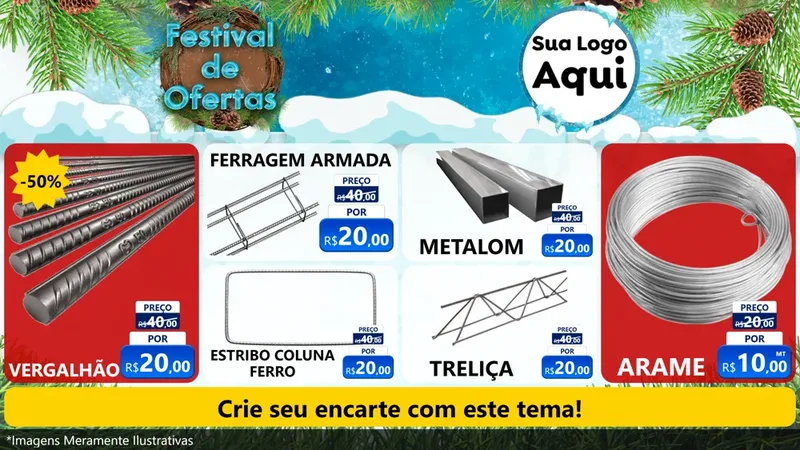 Modelo de TV para TV Horizontal com o tema Festival de Ofertas - Inverno para Ferragens