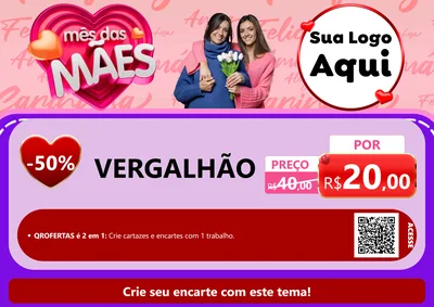 Modelo de Cartaz para Cartaz A4 Horizontal com o tema Mês Das Mães para Ferragens