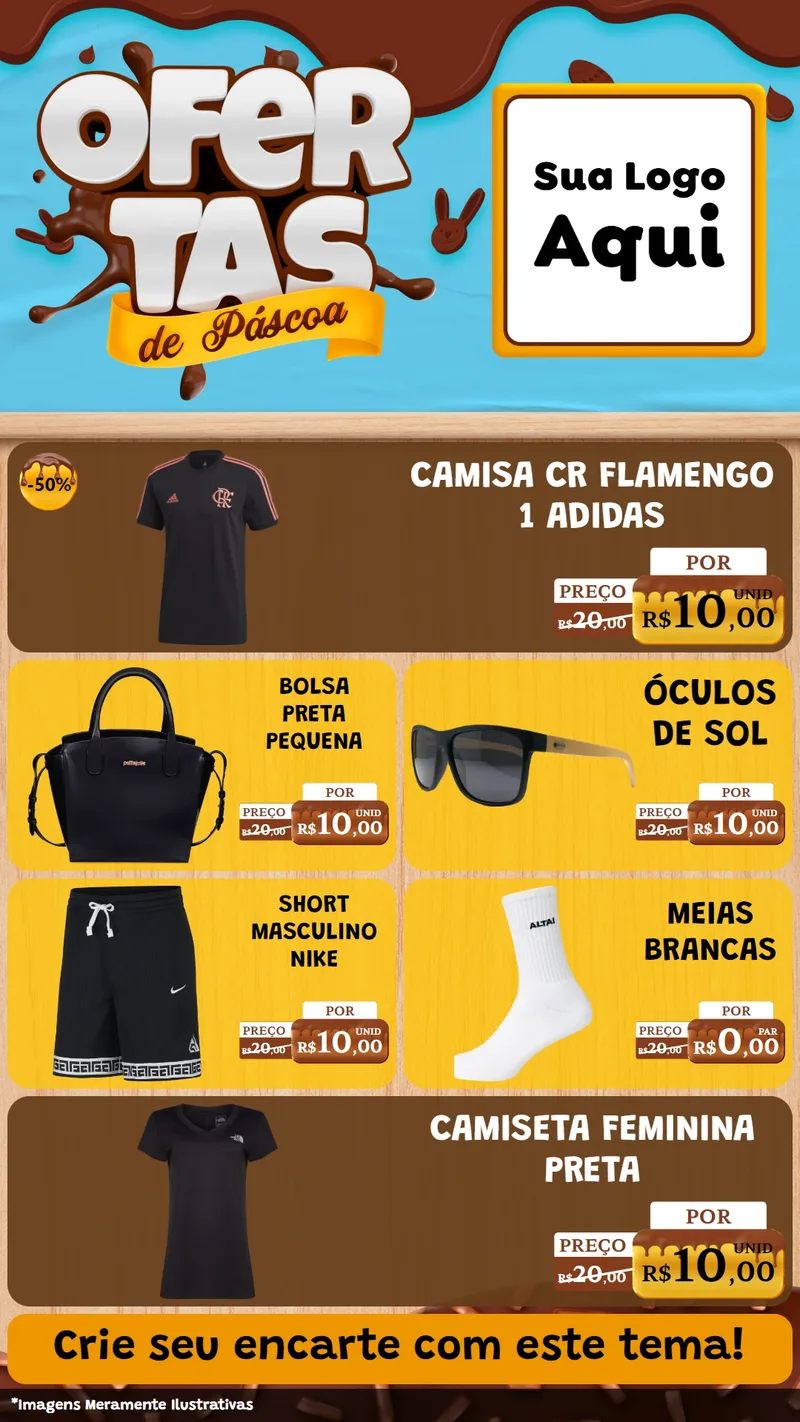 Modelo de TV para TV Vertical com o tema Ofertas de Páscoa para Roupas e acessórios