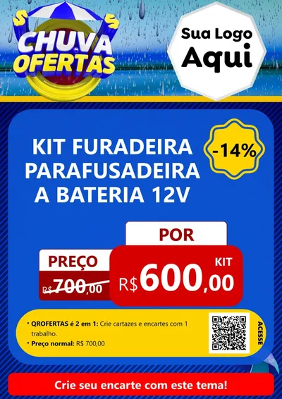 Modelo de Cartaz para Cartaz A4 Vertical com o tema Chuva de Ofertas para Maquinas e Ferramentas