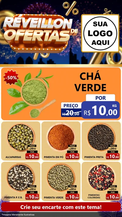 Modelo de Rede Social para Stories com o tema Réveillon de Ofertas para Produtos Naturais