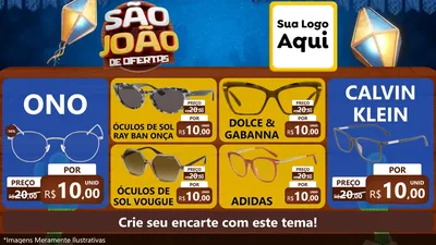 Modelo de TV para TV Horizontal com o tema São João Ofertas Imbatíveis! - Junina para Óticas