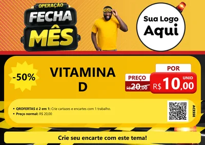 Modelo de Cartaz para Cartaz A4 Horizontal com o tema Operação Fecha Mês para Farmácia