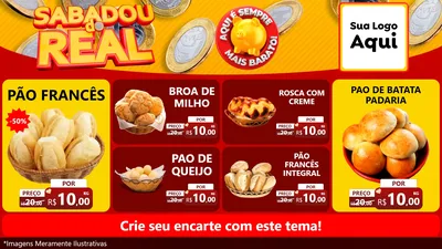 Modelo de TV para TV Horizontal com o tema Sabadou do Real para Padaria