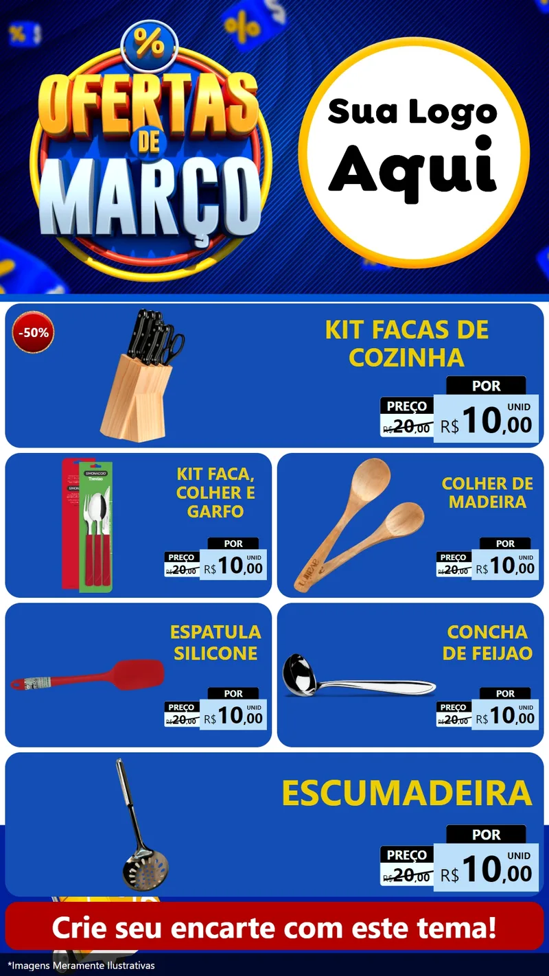 Modelo de TV para TV Vertical com o tema Ofertas de Março para Utilidades Domésticas