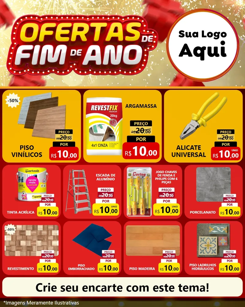 Modelo de Rede Social para Feed Instagram com o tema Ofertas de Fim de Ano para Material para Construção