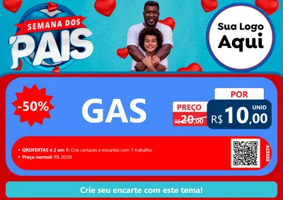 Modelo de Cartaz para Cartaz A4 Horizontal com o tema Semana Dos Pais para Água e gás
