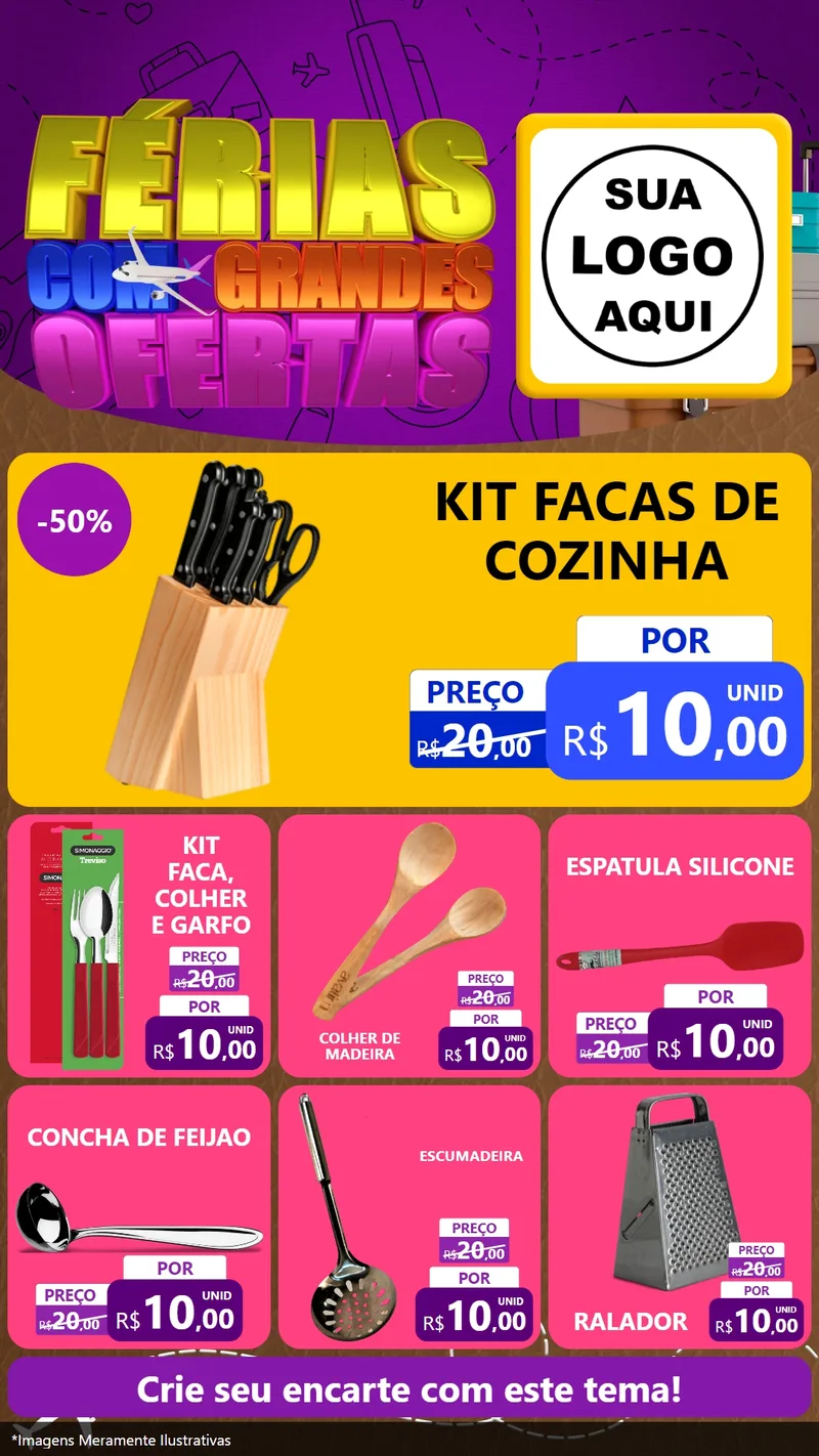 Modelo de Rede Social para Stories com o tema Férias com Grandes Ofertas para Utilidades Domésticas