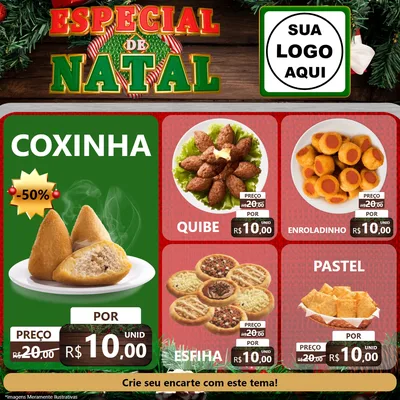 Modelo de Rede Social para Feed Facebook com o tema Especial de Natal para Salgadaria