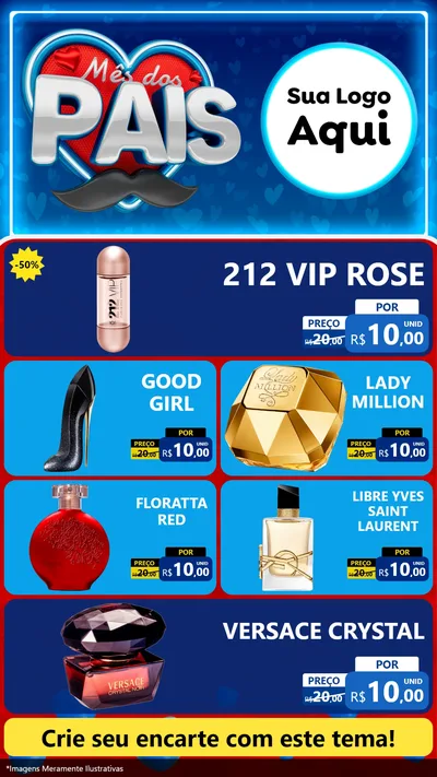 Modelo de TV para TV Vertical com o tema Mês Dos Pais para Perfumes