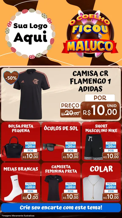 Modelo de Rede Social para Stories com o tema O Coelho Ficou Maluco - Páscoa para Roupas e acessórios