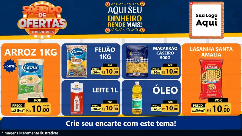 Modelo de TV para TV Horizontal com o tema Sábado de Ofertas Imperdíveis para Supermercado