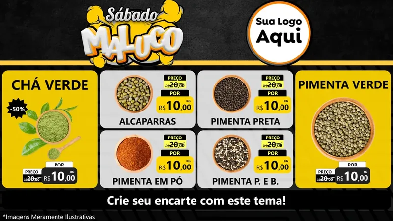 Modelo de TV para TV Horizontal com o tema Sábado Maluco para Produtos Naturais