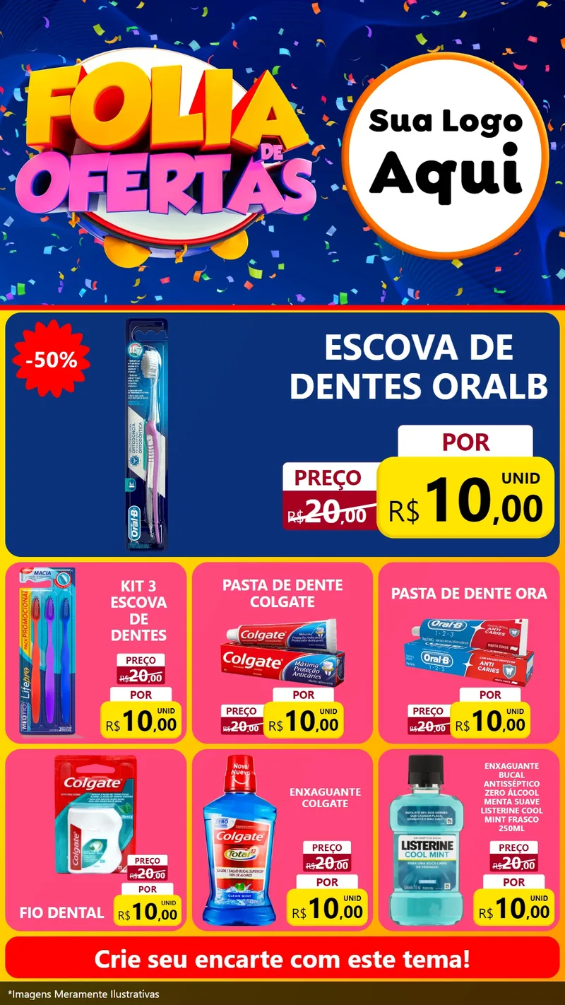 Modelo de Rede Social para Stories com o tema Folia de Ofertas para Higiene Pessoal