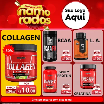 Modelo de Rede Social para Feed Facebook com o tema Semana dos namorados para Suplementos alimentares