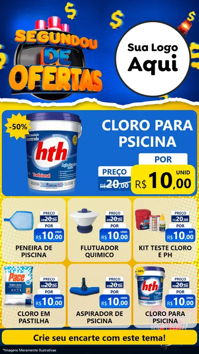 Modelo de Rede Social para Stories com o tema Segundou de Ofertas para Produtos para Piscina