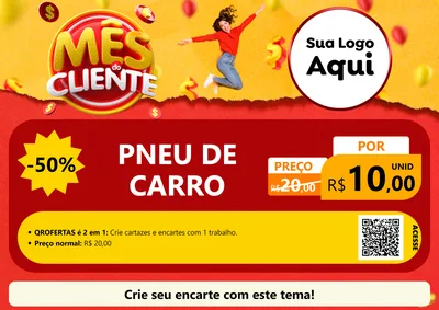 Modelo de Cartaz para Cartaz A4 Horizontal com o tema Mês do Cliente para Auto peças