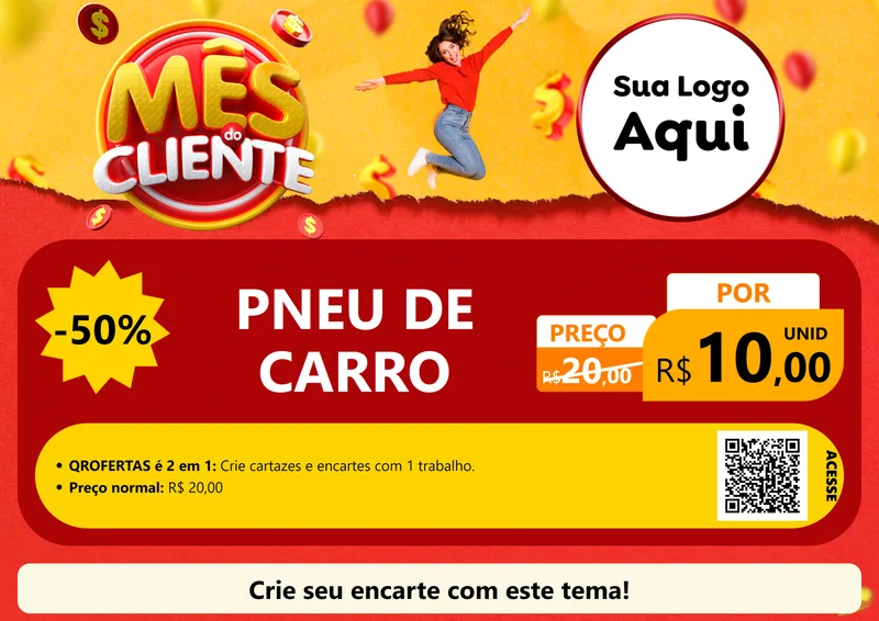 Modelo de Cartaz para Cartaz A4 Horizontal com o tema Mês do Cliente para Auto peças