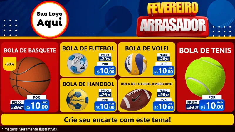 Modelo de TV para TV Horizontal com o tema Fevereiro Arrasador para Artigos Esportivos