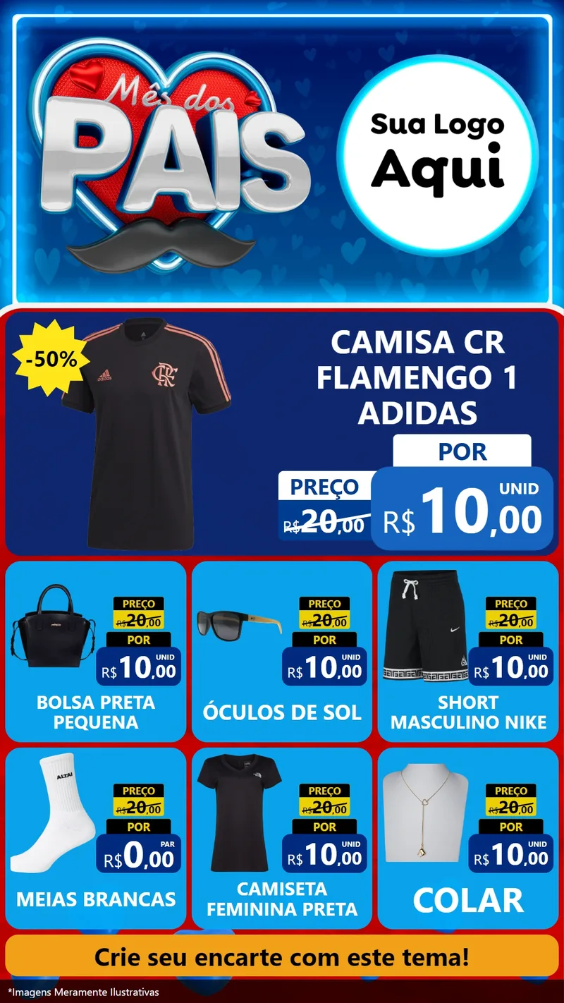 Modelo de Rede Social para Stories com o tema Mês Dos Pais para Roupas e acessórios