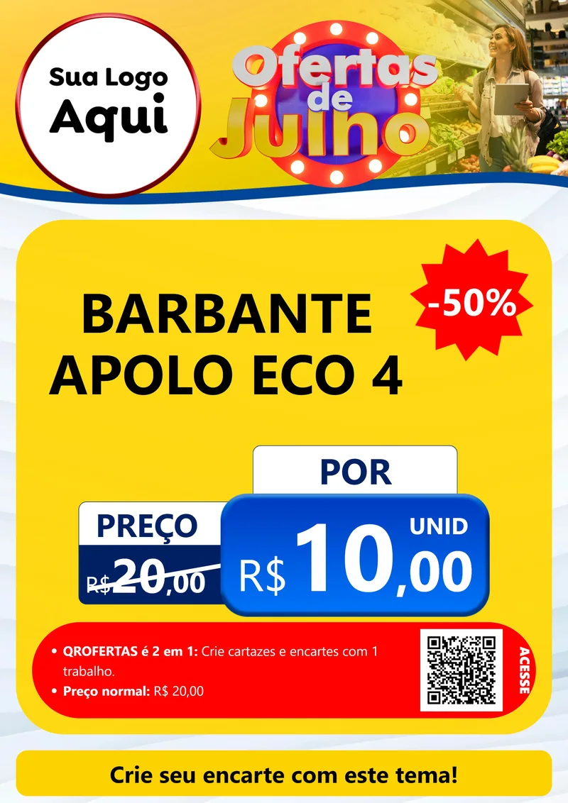 Modelo de Cartaz para Cartaz A4 Vertical com o tema Ofertas de Julho para Armarinho e Aviamentos