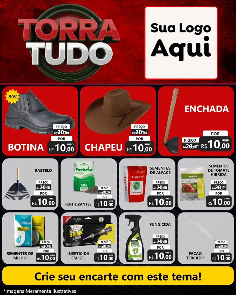Modelo de Rede Social para Feed Instagram com o tema Torra Tudo para Agropecuária