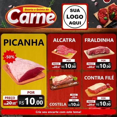 Modelo de Rede Social para Feed Facebook com o tema Quarta e Quinta da Carne para Açougue
