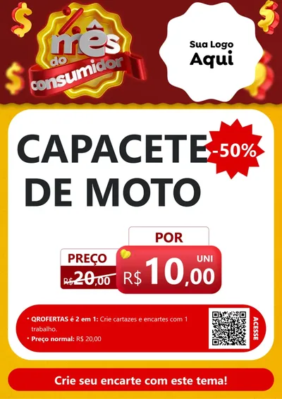 Modelo de Cartaz para Cartaz A4 Vertical com o tema Mês do consumidor para Moto peças