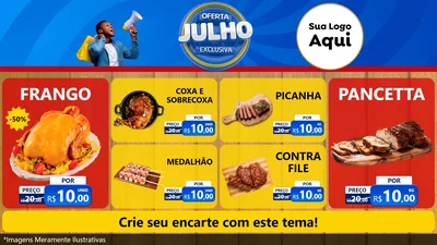 Modelo de TV para TV Horizontal com o tema Oferta Exclusiva, Julho para Assados