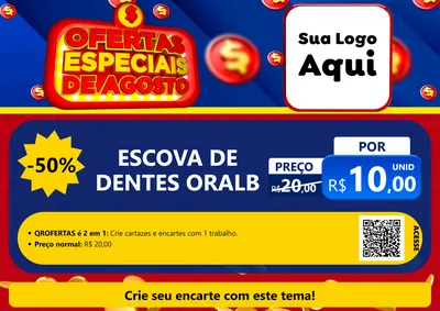 Modelo de Cartaz para Cartaz A4 Horizontal com o tema Ofertas Especiais de Agosto para Higiene Pessoal
