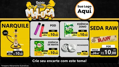 Modelo de TV para TV Horizontal com o tema Quinta e Sexta Maluca para Tabacaria