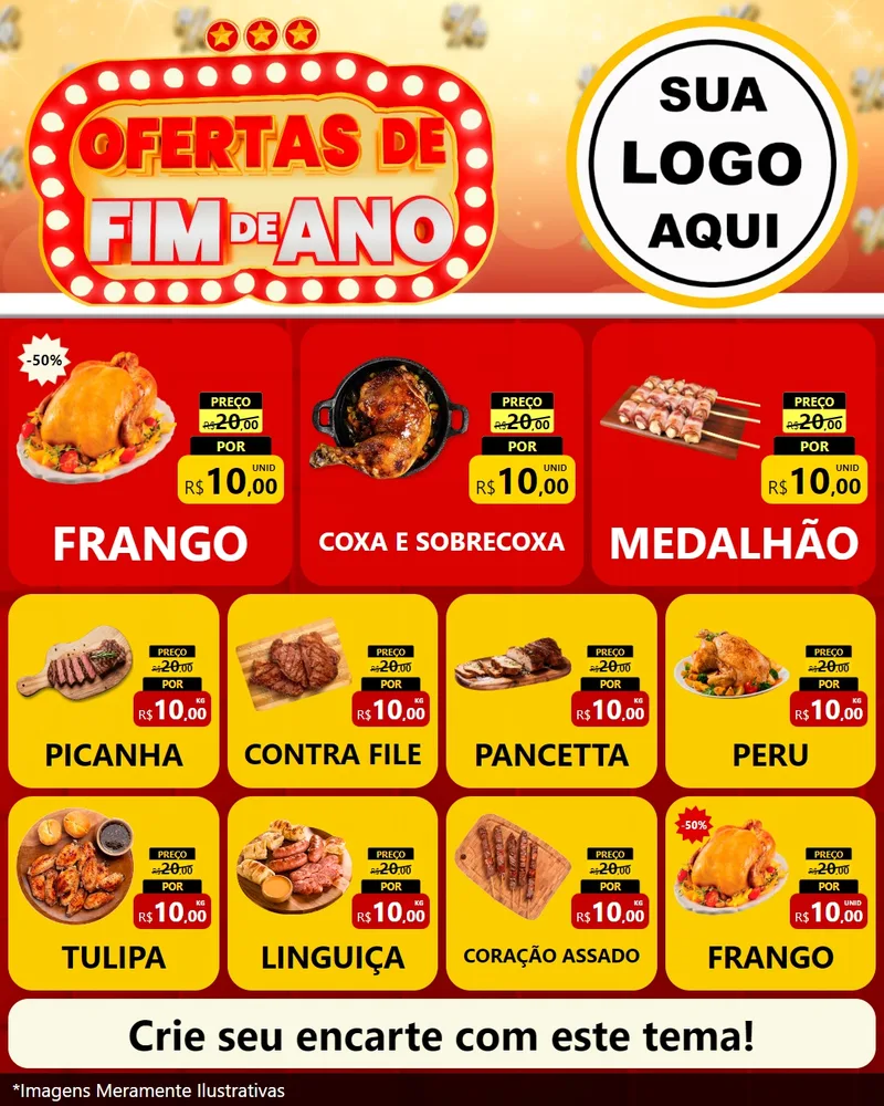 Modelo de Rede Social para Feed Instagram com o tema Ofertas de Fim de Ano para Assados