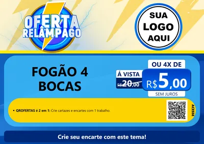 Modelo de Cartaz para Cartaz A4 Horizontal com o tema Oferta Relâmpago para Móveis e Eletro