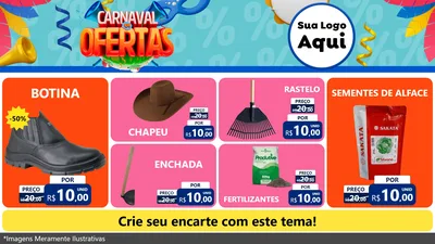 Modelo de TV para TV Horizontal com o tema Carnaval de Ofertas para Agropecuária